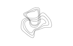 重なり合う有機的な曲線の線画。感情の絡まりや可視化しにくい負担を象徴する抽象イメージ。