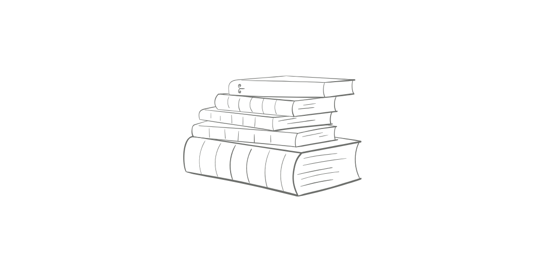 積み重なった本の線画イラスト。知識や物語を連想させるシンプルなデザイン。