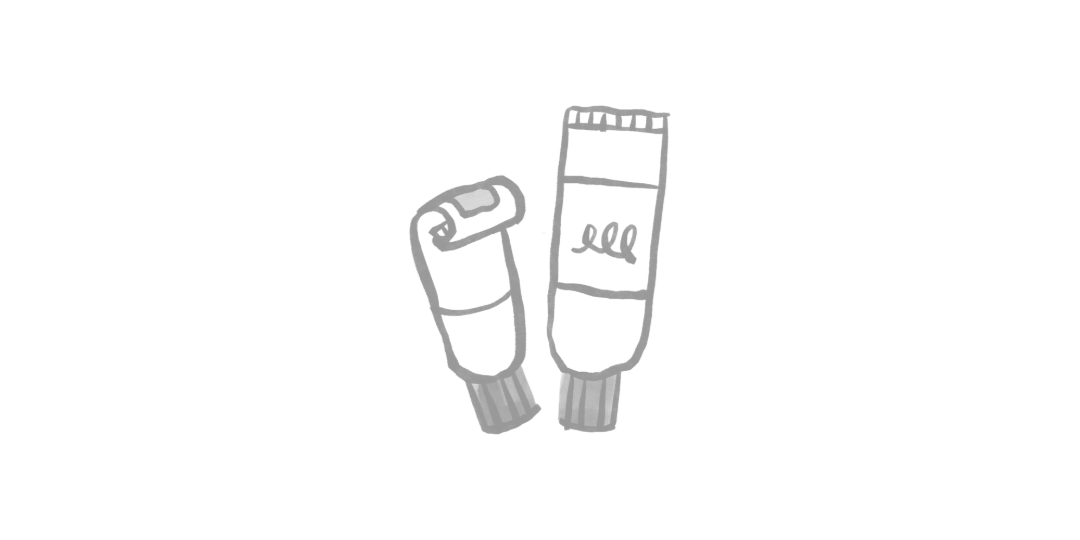 絵の具チューブのイラスト。