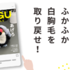 「ふかふか白胸毛を取り戻せ！」をテーマにしたブログ記事のアイキャッチ画像。クリーニングで美しく生まれ変わった「ねぐち」を紹介するNEGU STYLE第11号。